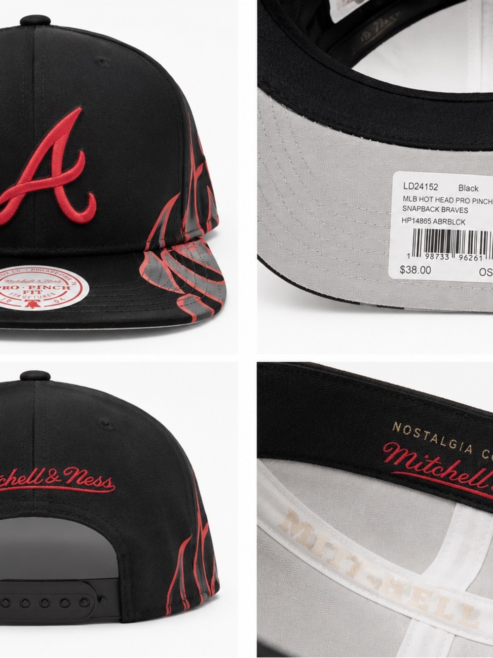 MLB Black Snapback Braves Pro Pinch Sticker